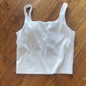 White Ribbed Tank Top